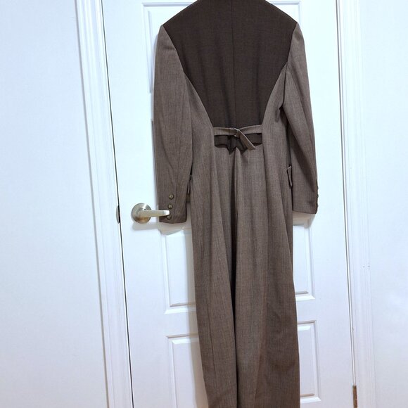 Made In France Vintage Ivoire De Laurence Long Brown Trench Coat Size 38 - Picture 3 of 14